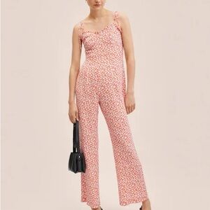 Floral Orange Jumpsuit